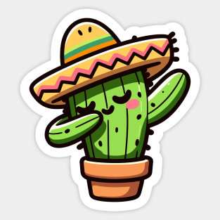 Dabbing Cactus Cinco De Mayo Sticker